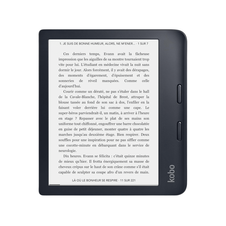 Liseuse Kobo Libra 2, liseuse kobo pensée pour une lecture confortable, sans lumière bleue agressive.