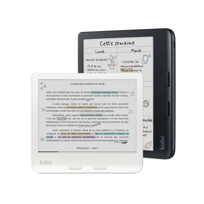 Kobo Libra Colour | Liseuse électronique | Écran E Ink Kaleido 3 couleur anti-reflets 7 pouces | Option mode sombre | Livres audio | Étanche | Noir – Image 3